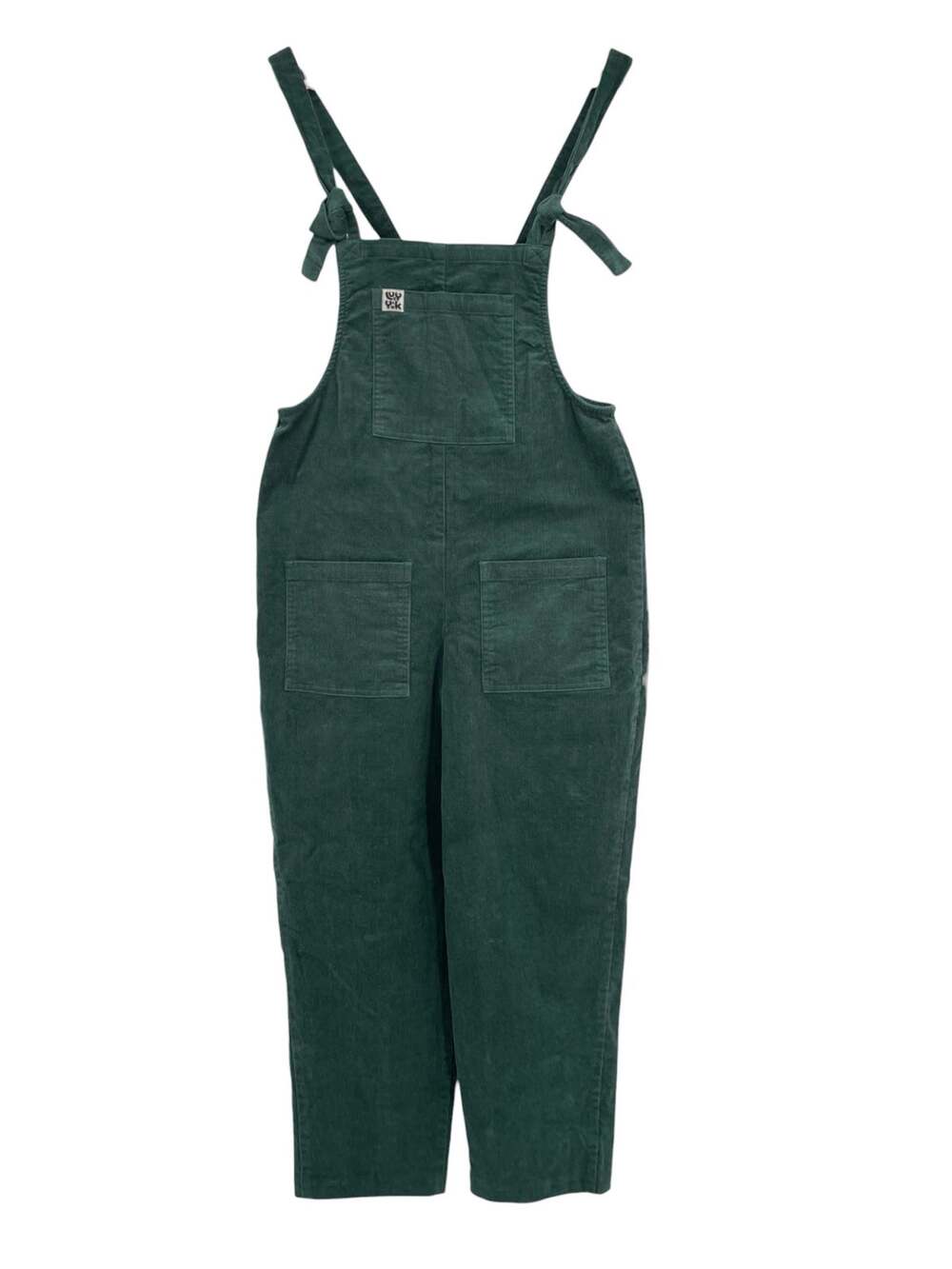 Lucy Yak Green Corduroy Overalls Dark Forest Cottagecore Cropped Leg US Size 4